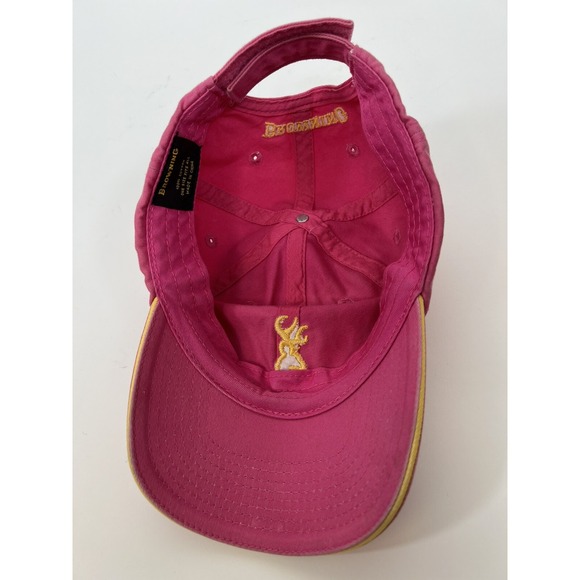 Browning Hat Cap Womens Pink Solid Embroidered Casual Hunting Adjustable - Picture 5 of 5